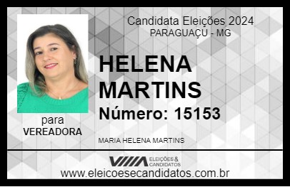 Candidato HELENA MARTINS 2024 - PARAGUAÇU - Eleições