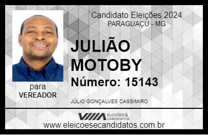 Candidato JULIÃO MOTOBOY 2024 - PARAGUAÇU - Eleições