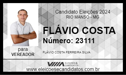 Candidato FLÁVIO COSTA 2024 - RIO MANSO - Eleições