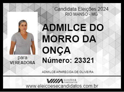 Candidato ADMILCE DO MORRO DA ONÇA 2024 - RIO MANSO - Eleições