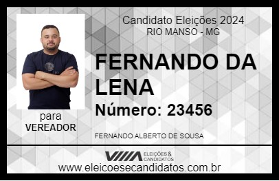 Candidato FERNANDO DA LENA 2024 - RIO MANSO - Eleições