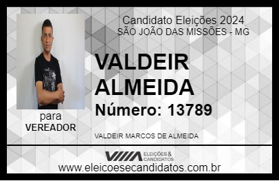 Candidato VALDEIR ALMEIDA 2024 - SÃO JOÃO DAS MISSÕES - Eleições