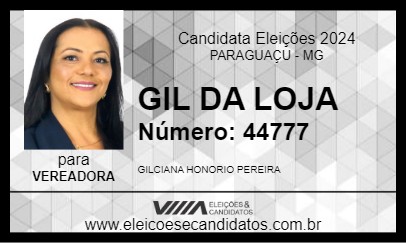 Candidato GIL DA LOJA 2024 - PARAGUAÇU - Eleições