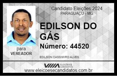 Candidato EDILSON DO GÁS 2024 - PARAGUAÇU - Eleições