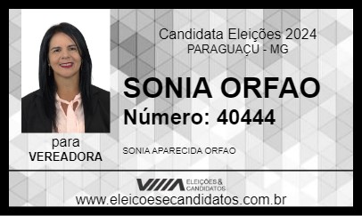 Candidato SONIA ORFAO 2024 - PARAGUAÇU - Eleições