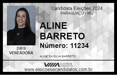 Candidato ALINE BARRETO 2024 - PARAGUAÇU - Eleições