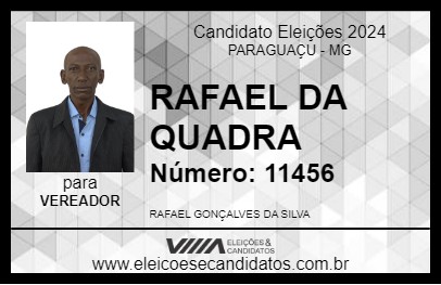 Candidato RAFAEL DA QUADRA 2024 - PARAGUAÇU - Eleições