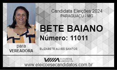 Candidato BETE BAIANO 2024 - PARAGUAÇU - Eleições