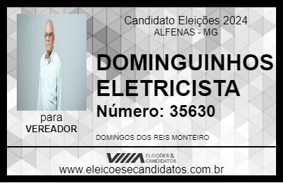 Candidato DOMINGUINHOS ELETRICISTA 2024 - ALFENAS - Eleições