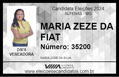 Candidato MARIA ZEZE DA FIAT 2024 - ALFENAS - Eleições