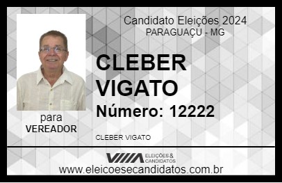 Candidato CLEBER VIGATO 2024 - PARAGUAÇU - Eleições