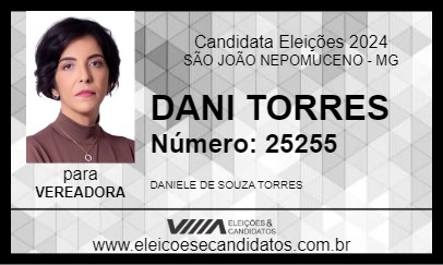 Candidato DANI TORRES 2024 - SÃO JOÃO NEPOMUCENO - Eleições