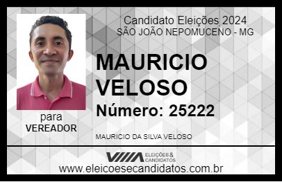 Candidato MAURICIO VELOSO 2024 - SÃO JOÃO NEPOMUCENO - Eleições