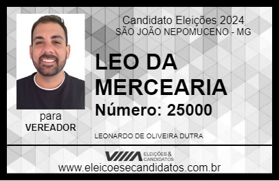 Candidato LEO DA MERCEARIA 2024 - SÃO JOÃO NEPOMUCENO - Eleições