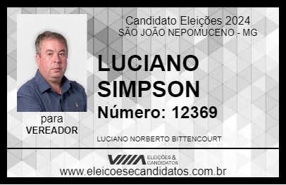 Candidato LUCIANO SIMPSON 2024 - SÃO JOÃO NEPOMUCENO - Eleições