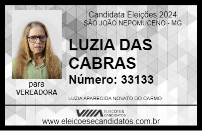 Candidato LUZIA DAS CABRAS 2024 - SÃO JOÃO NEPOMUCENO - Eleições