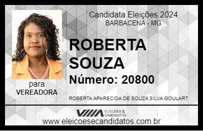 Candidato ROBERTA SOUZA 2024 - BARBACENA - Eleições