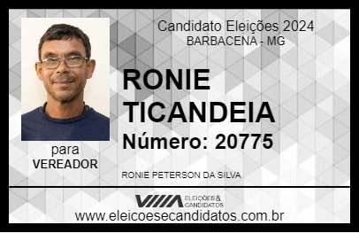 Candidato RONIE TICANDEIA 2024 - BARBACENA - Eleições