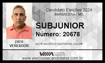 Candidato SUBJUNIOR 2024 - BARBACENA - Eleições