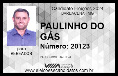 Candidato PAULINHO DO GÁS 2024 - BARBACENA - Eleições