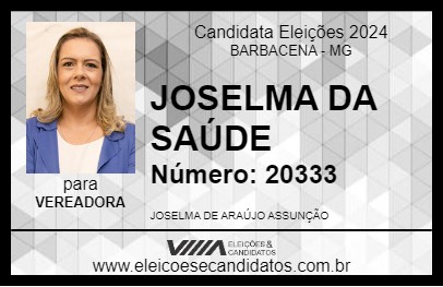 Candidato JOSELMA DA SAÚDE 2024 - BARBACENA - Eleições