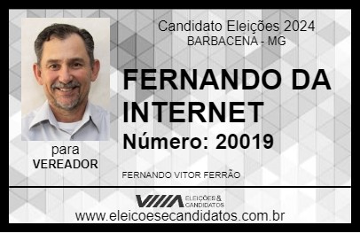 Candidato FERNANDO DA INTERNET 2024 - BARBACENA - Eleições