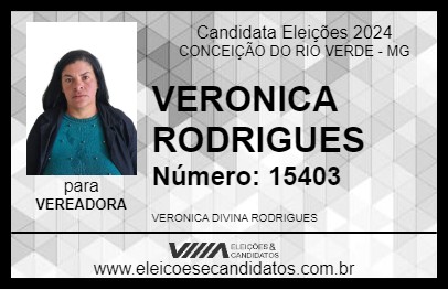 Candidato VERONICA RODRIGUES 2024 - CONCEIÇÃO DO RIO VERDE - Eleições