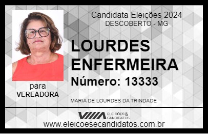 Candidato LOURDES ENFERMEIRA 2024 - DESCOBERTO - Eleições