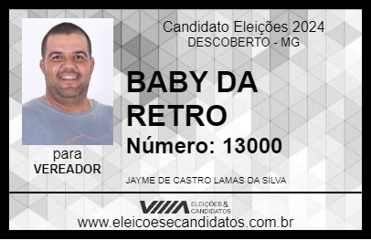 Candidato BABY DA RETRO 2024 - DESCOBERTO - Eleições