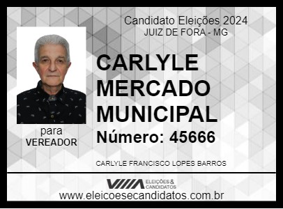 Candidato CARLYLE MERCADO MUNICIPAL 2024 - JUIZ DE FORA - Eleições