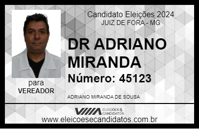 Candidato DR ADRIANO MIRANDA 2024 - JUIZ DE FORA - Eleições