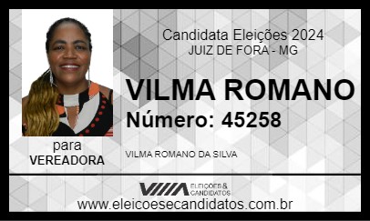 Candidato VILMA ROMANO 2024 - JUIZ DE FORA - Eleições