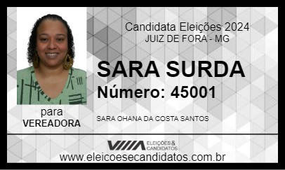 Candidato SARA SURDA 2024 - JUIZ DE FORA - Eleições