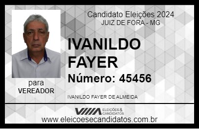 Candidato IVANILDO FAYER 2024 - JUIZ DE FORA - Eleições