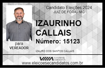 Candidato ISAURINHO CALAIS 2024 - JUIZ DE FORA - Eleições