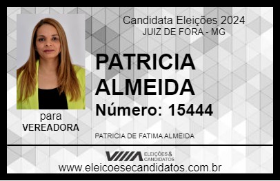 Candidato PATRICIA ALMEIDA 2024 - JUIZ DE FORA - Eleições