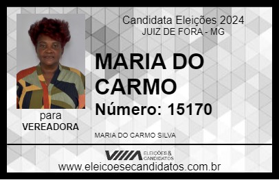 Candidato MARIA DO CARMO 2024 - JUIZ DE FORA - Eleições