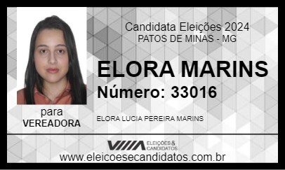 Candidato ELORA MARINS 2024 - PATOS DE MINAS - Eleições