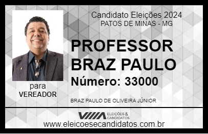 Candidato PROFESSOR BRAZ PAULO 2024 - PATOS DE MINAS - Eleições