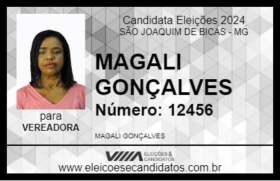 Candidato MAGALI GONÇALVES 2024 - SÃO JOAQUIM DE BICAS - Eleições