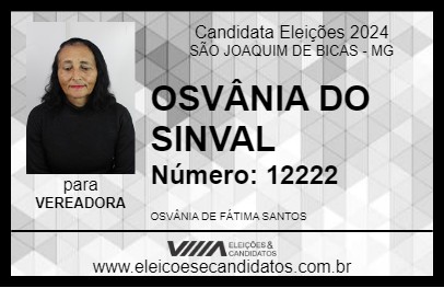 Candidato OSVÂNIA DO SINVAL 2024 - SÃO JOAQUIM DE BICAS - Eleições