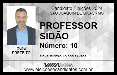 Candidato PROFESSOR SIDÃO 2024 - SÃO JOAQUIM DE BICAS - Eleições