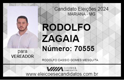 Candidato RODOLFO ZAGAIA 2024 - MARIANA - Eleições