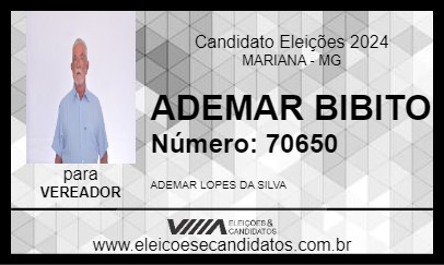 Candidato ADEMAR BIBITO 2024 - MARIANA - Eleições