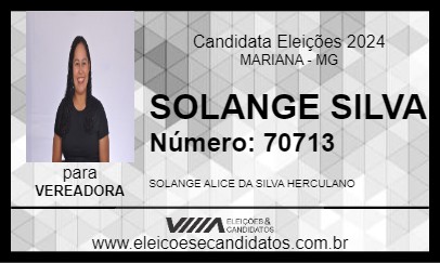 Candidato SOLANGE SILVA 2024 - MARIANA - Eleições