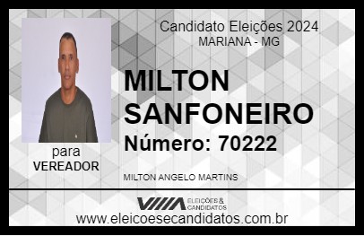 Candidato MILTON SANFONEIRO 2024 - MARIANA - Eleições