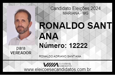 Candidato RONALDO SANT ANA 2024 - MARIANA - Eleições