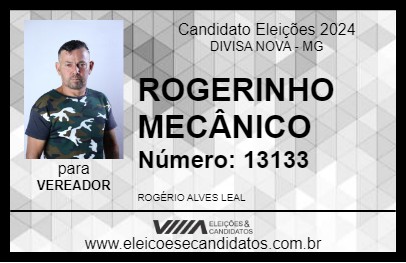 Candidato ROGERINHO MECÂNICO 2024 - DIVISA NOVA - Eleições