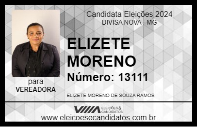 Candidato ELIZETE MORENA 2024 - DIVISA NOVA - Eleições