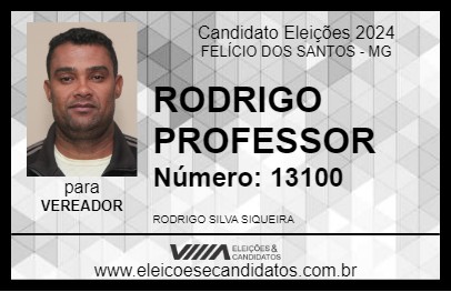 Candidato RODRIGO PROFESSOR 2024 - FELÍCIO DOS SANTOS - Eleições